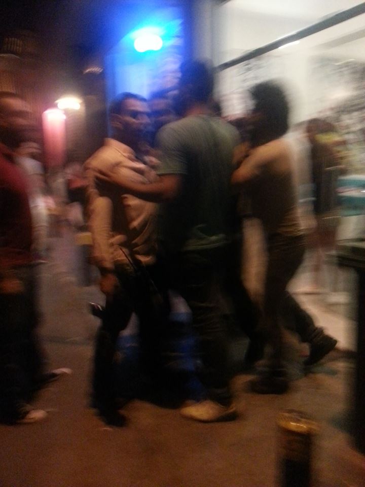 Scene of the confrontation uploaded on Facebook by Nadine Moawad