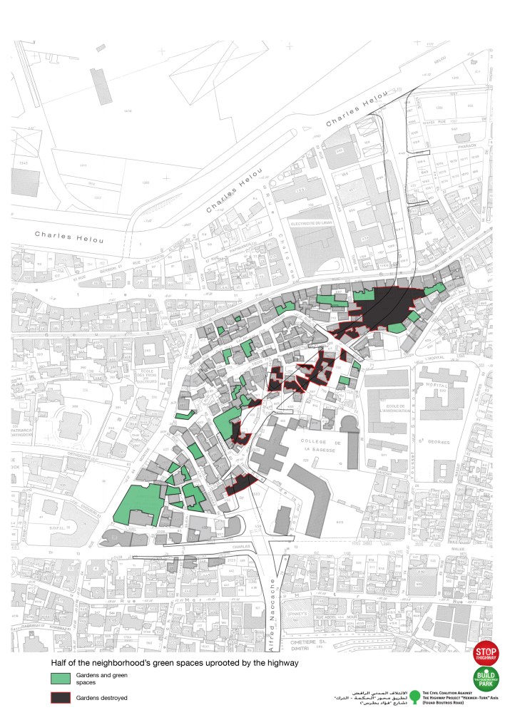 Gardens that will be destroyed by the highway (Source: The Civil Coalition)