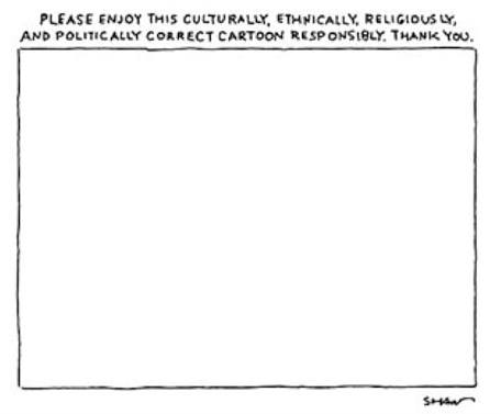 This is what a no-offense cartoon would look like. (Not my work)