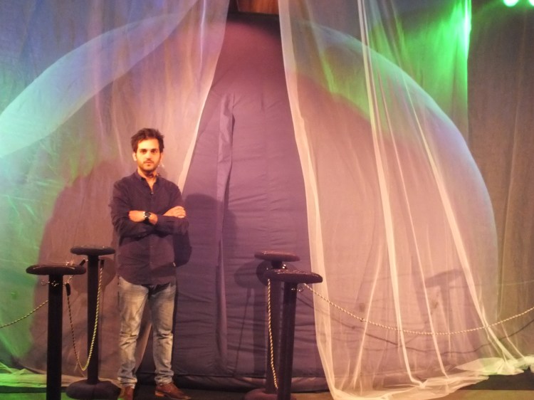 Abbas next to The Cosmic Dome